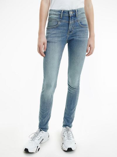 Calvin Klein Ruhák HU128829 | Calvin Klein High Rise Lány Farmernadrág Kék